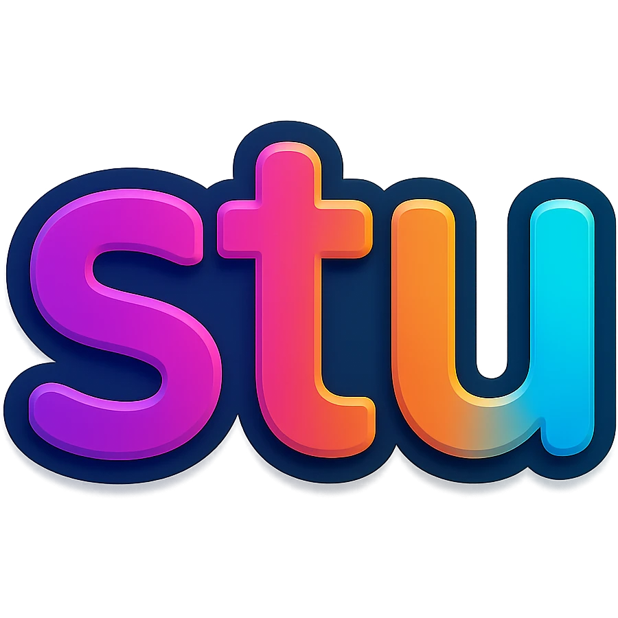 the word 'stu' in a cool, modern style, as an emoji emoji