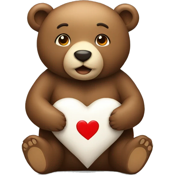 bear sitting with heart emoji