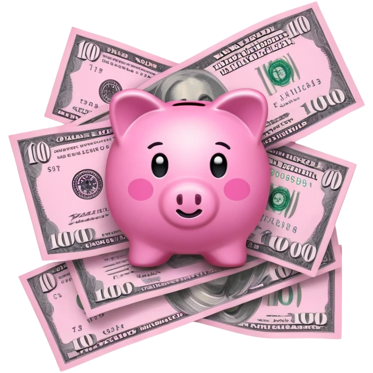 $100 bills pink girly emoji