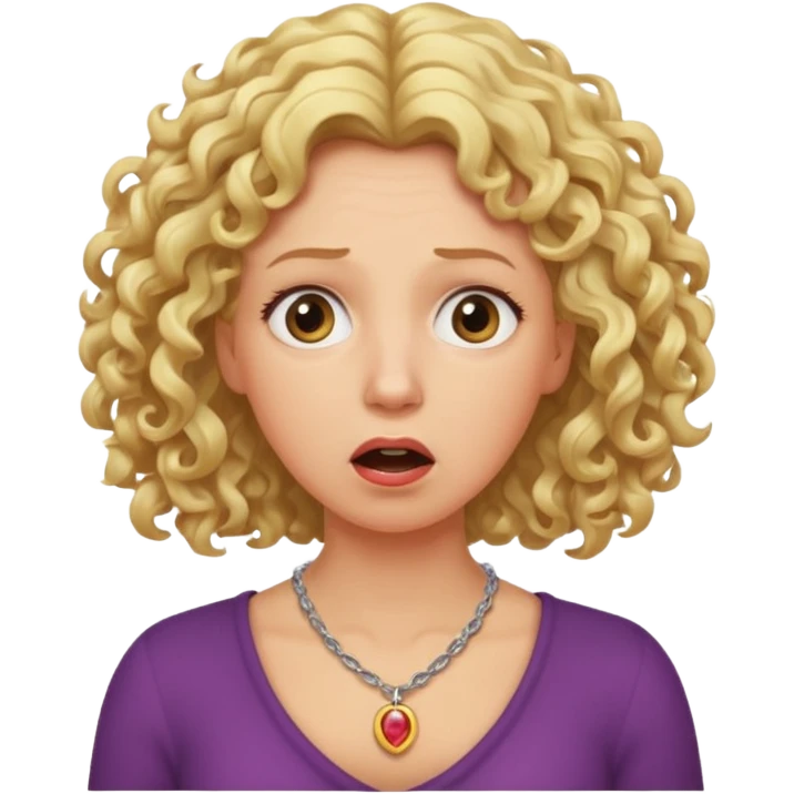 mother with blond curly hair shocked emoji