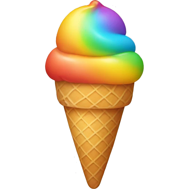 ice cream in rainbow colors emoji