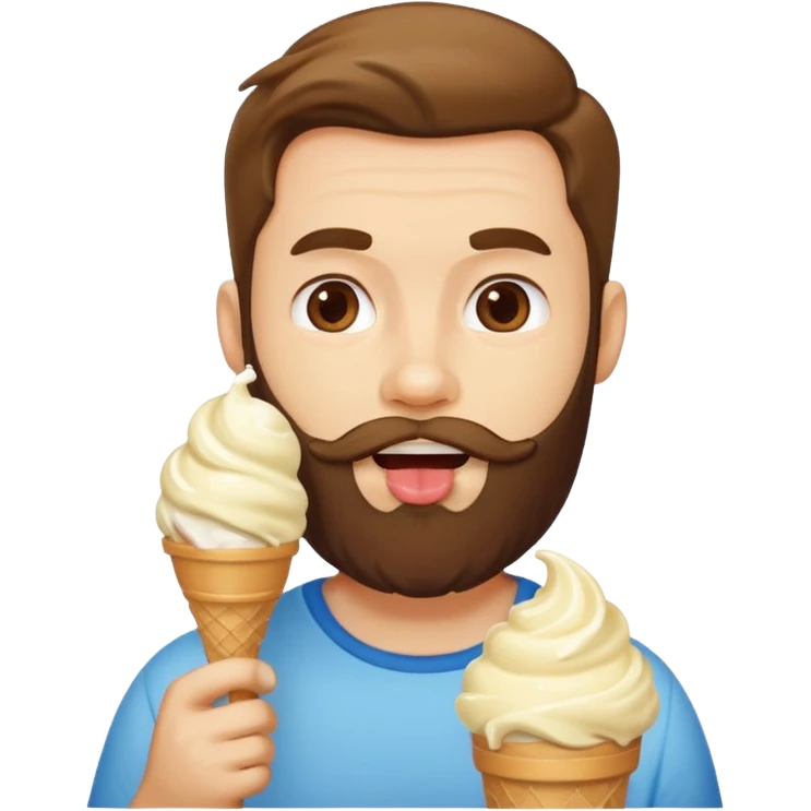 bearded man ice cream emoji