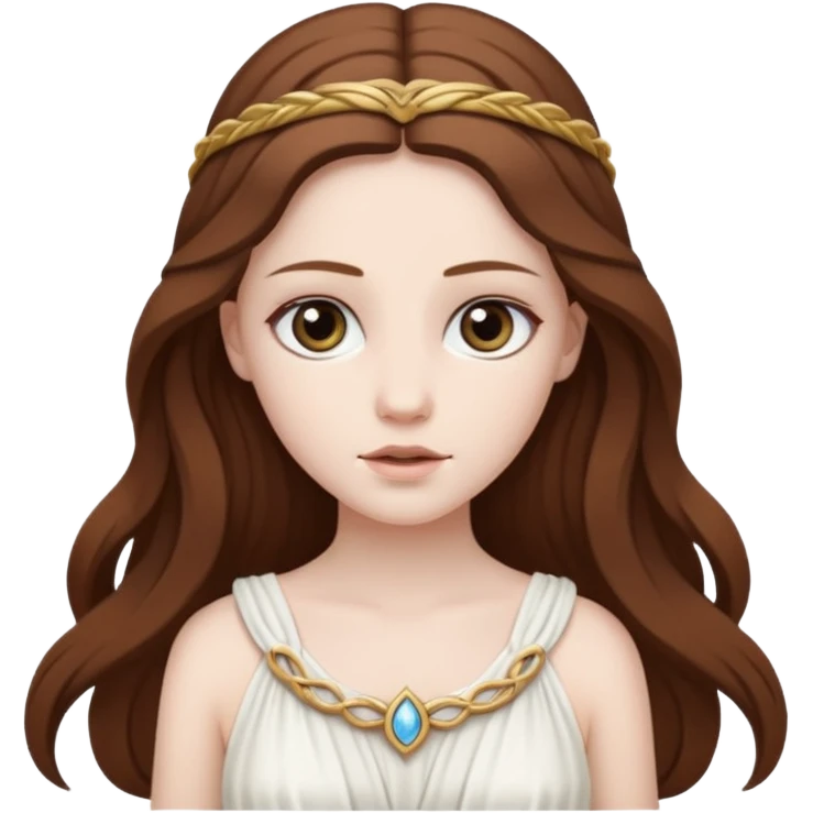 Metis The pre-Olympian goddess of wisdom, counsel, and deep thought. She was the first wife and advisor of Zeus and the mother of Athena, the later goddess of wisdom. Her name connoted "cunning intelligence," a quality highly valued in Greek heroes like Odysseus. 
 emoji