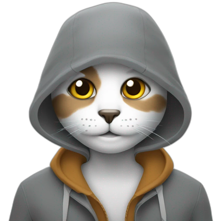 Chat gris et aveugle emoji