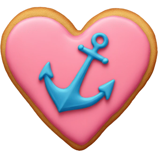 cookie heart with anchor emoji