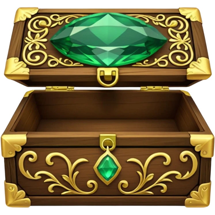 tresure box with motifs with green gem emoji