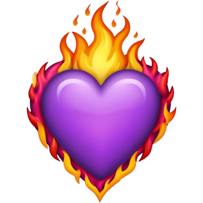Purple Heart with flames  emoji