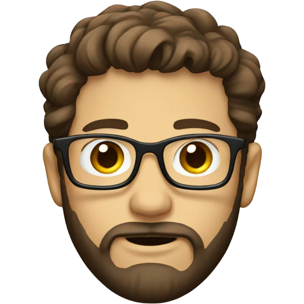 Man with brown hair, a beard and glasses hanging upside down  emoji