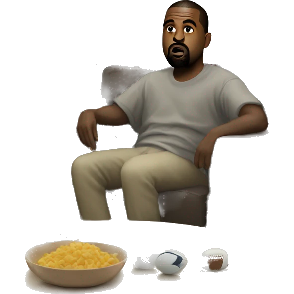 Kanye west watching tv in a super bowl emoji