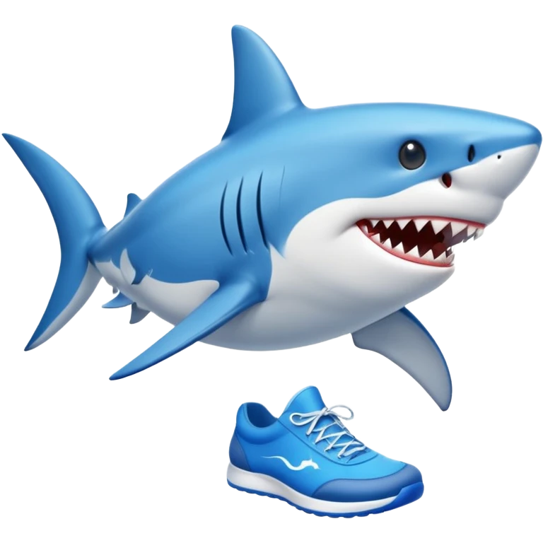 Shark with blue shoes emoji