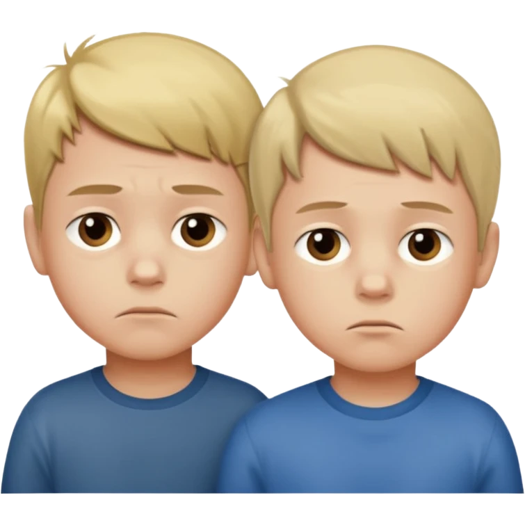 8 years old and 6 years old brothers feeling sad emoji