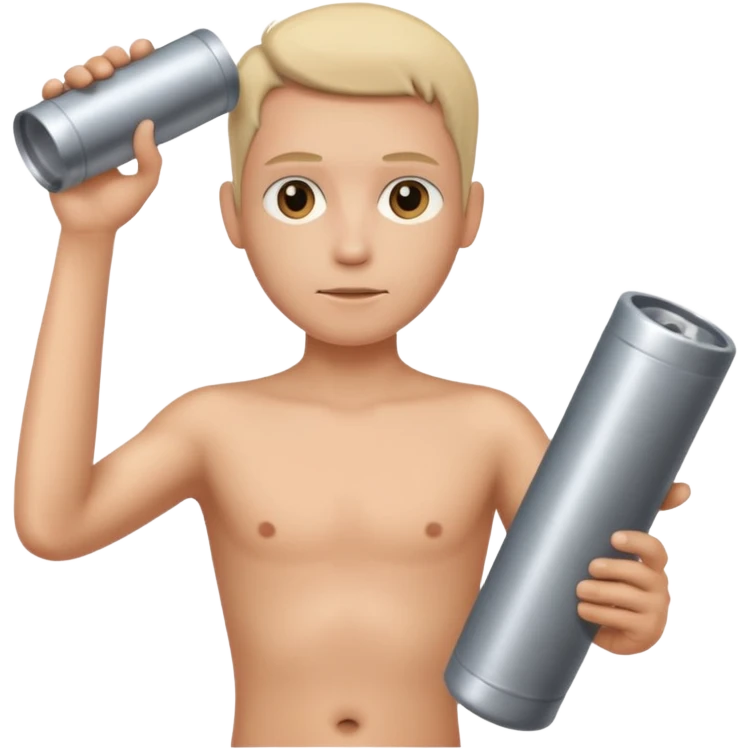 a beige skin colored hand holding a cylindrical tube, no sleeves, no clothes emoji