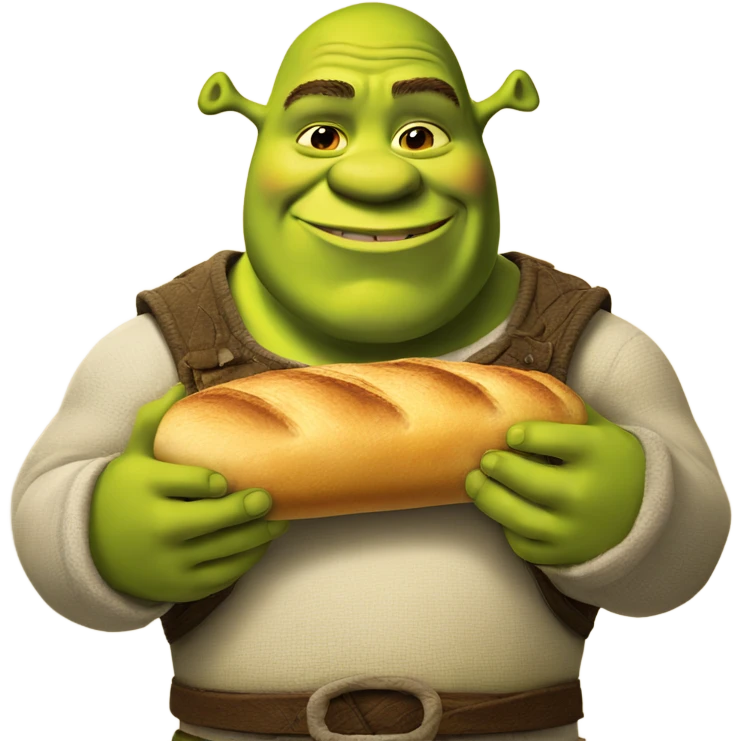 shrek holding bread emoji