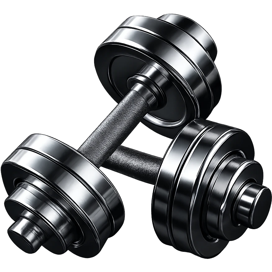 chrome style dumbbells emoji
