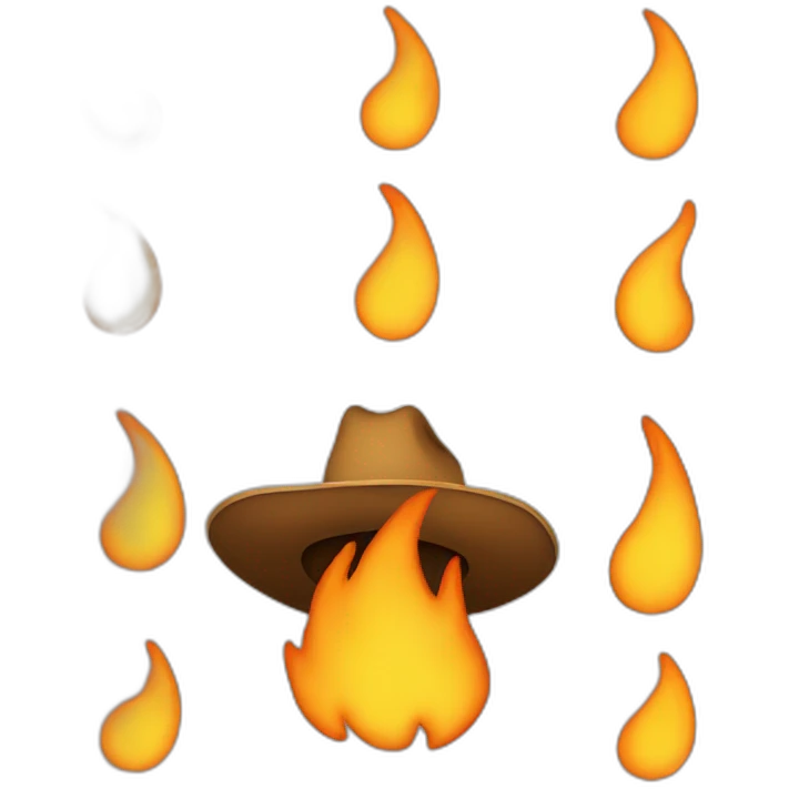 Flame with cowboy hat emoji