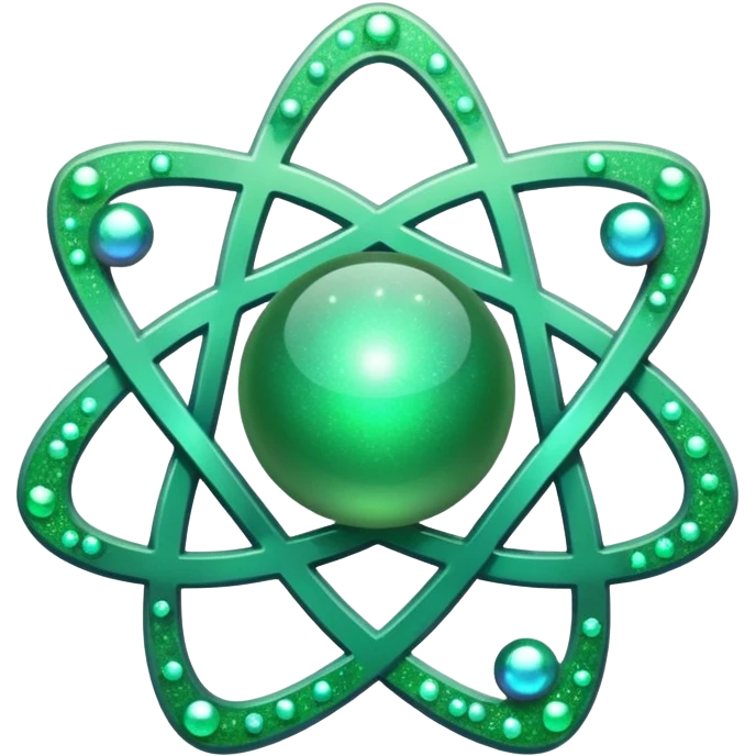 glitter green atomic symbol emoji