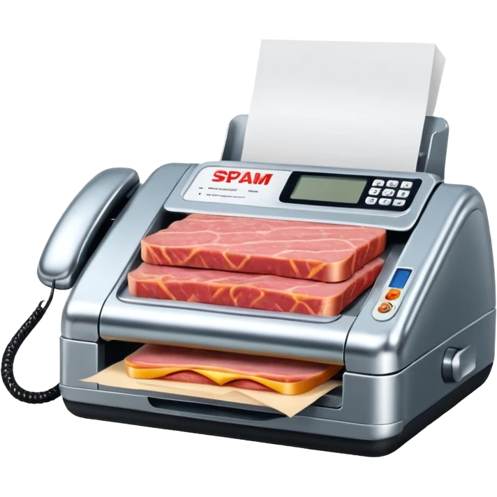 jeff koons style spam meat fax machine emoji