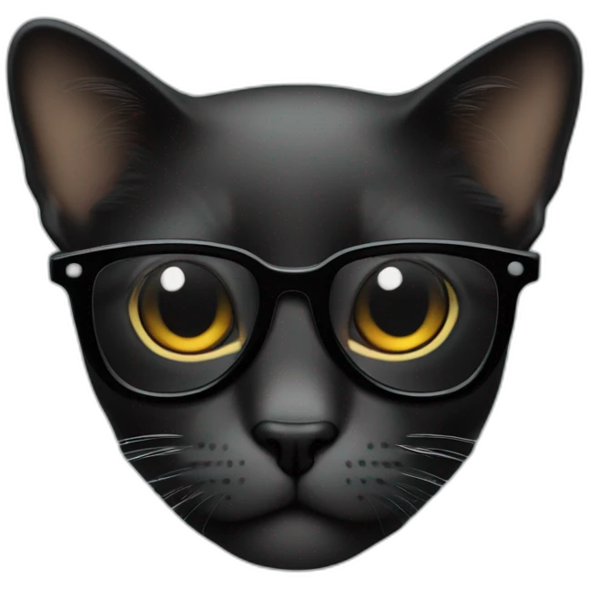 gato negro con gafas emoji