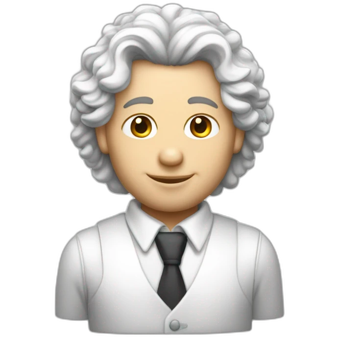 Un homme de 12 avec des cheveux bouclés la peau blanche et une tenue overzisa emoji