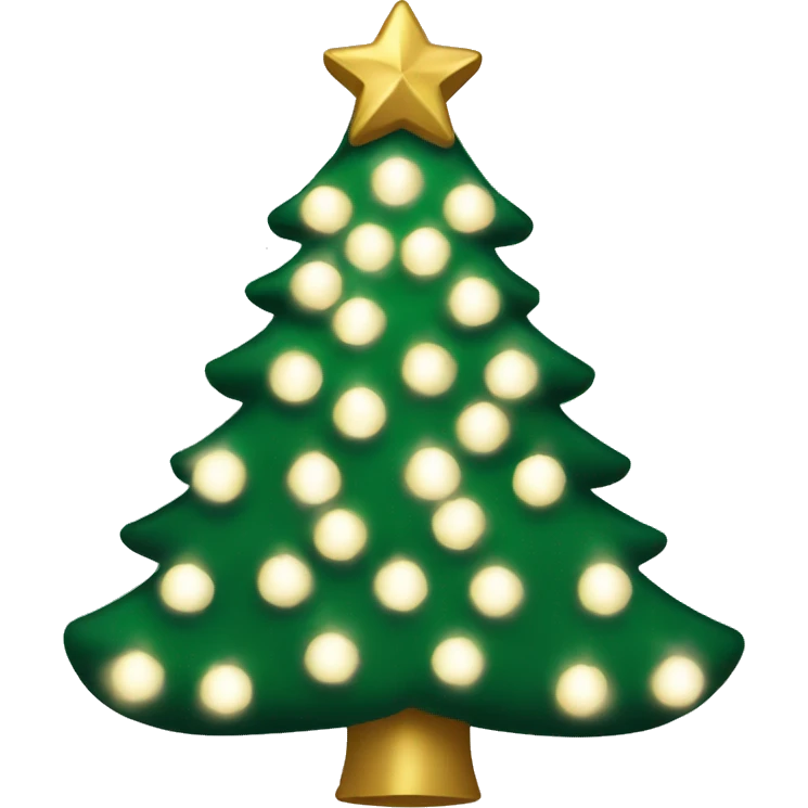 A Christmas tree decorated with white lights and white and gold bows emoji