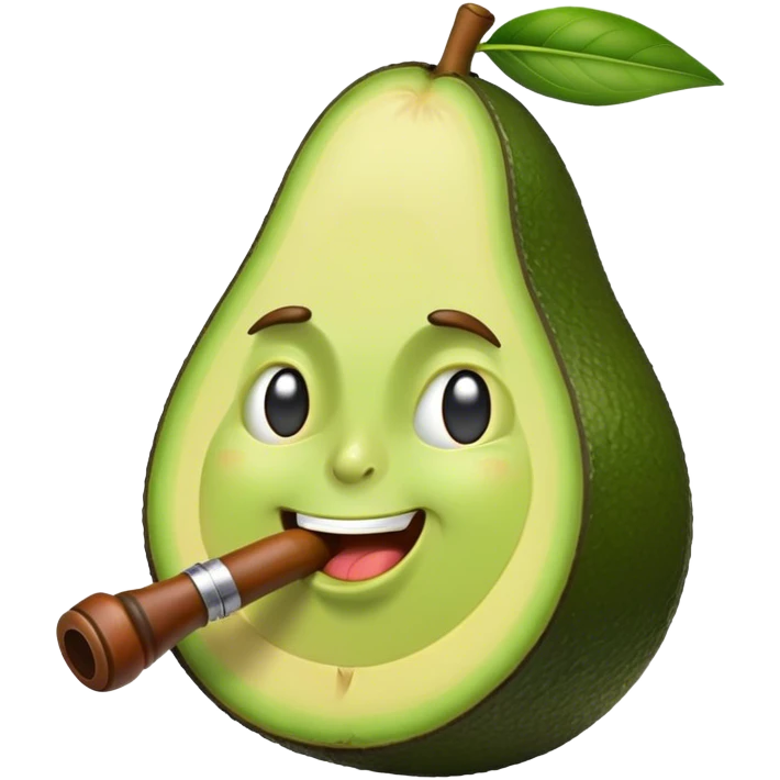 Winking Avocado smoking a pipe emoji