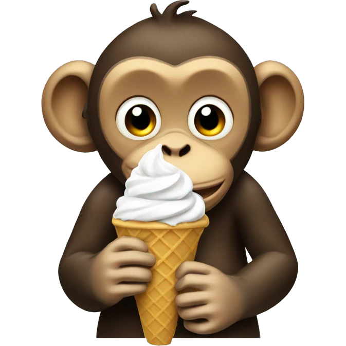 Monkey eating ice cream emoji