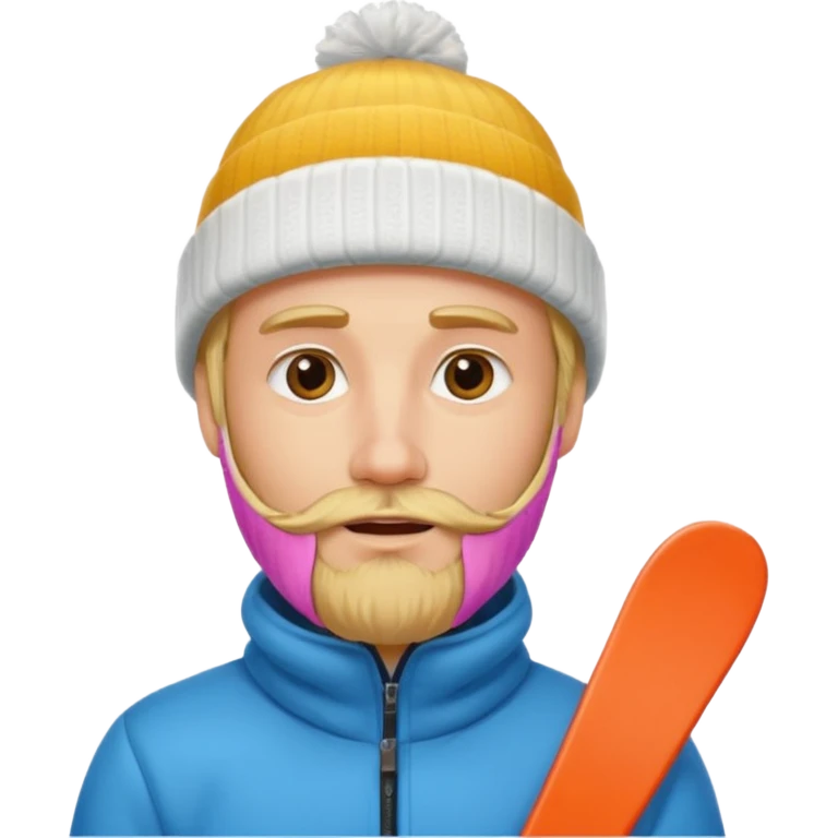 blonde guy with beard, ski hat emoji