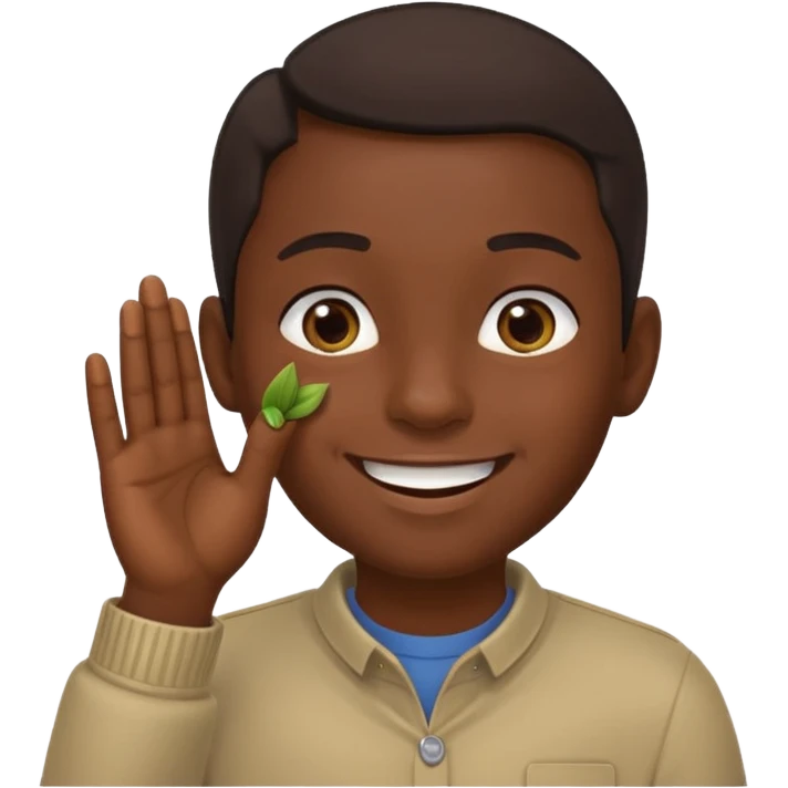 👂🏾🤏🏾 combined smiling  emoji