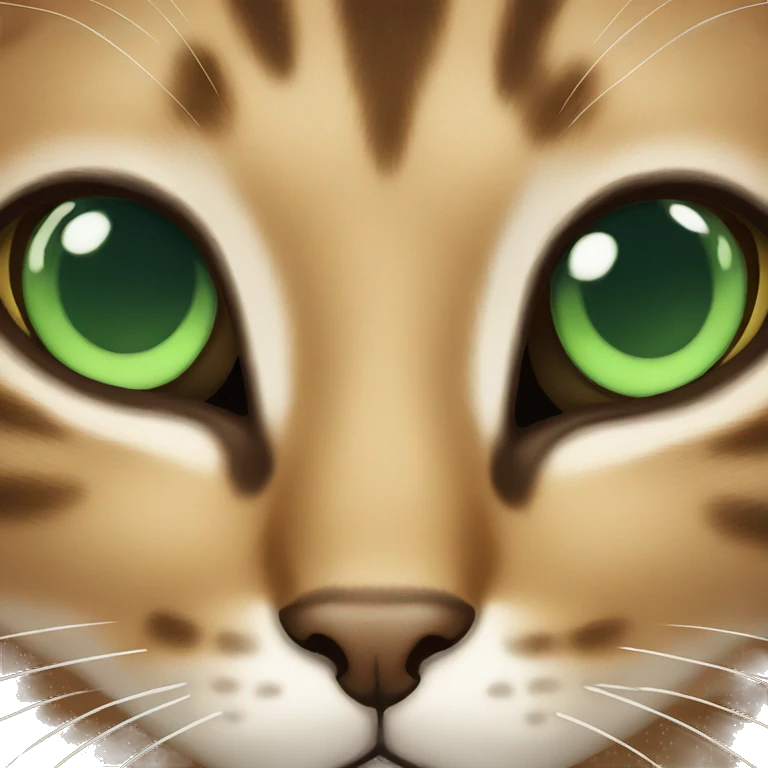 tabby cat with green eyes emoji