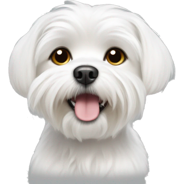 Maltese white dog cute no collar emoji