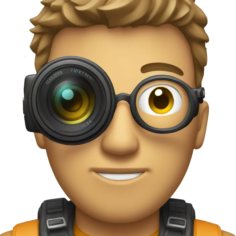 a man holding a digital camera emoji