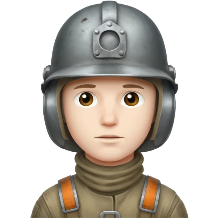 young man wearing steel helmet emoji