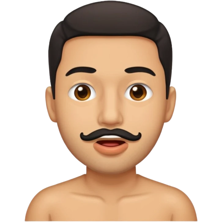 Latin man with cum on cheek mouth and chest emoji