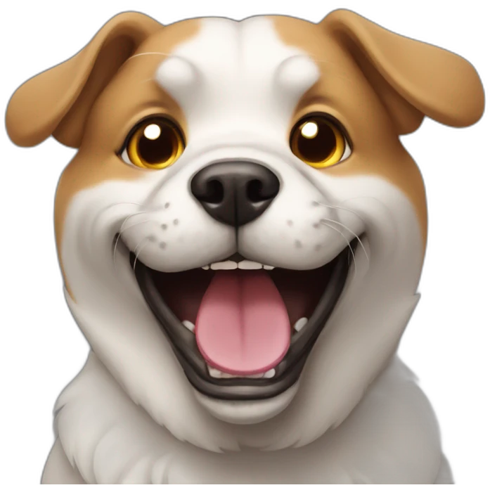 dog open mouth with ball emoji