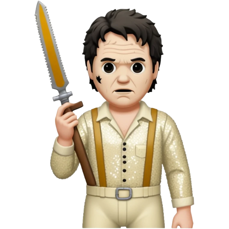 Leatherface with ivory sequin outfit emoji