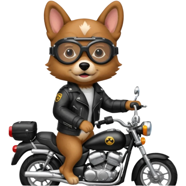 Un perro en una moto emoji