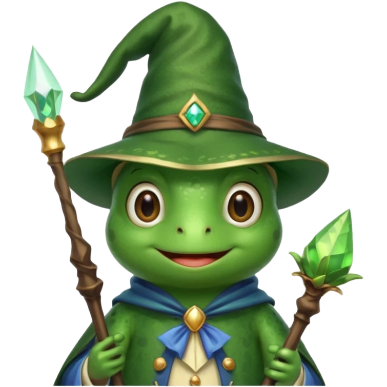 cute frog wizard emoji