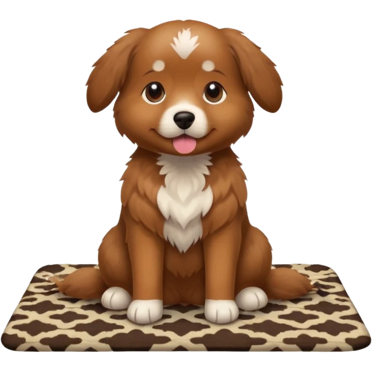 Make a cute brown dog i a carpet emoji