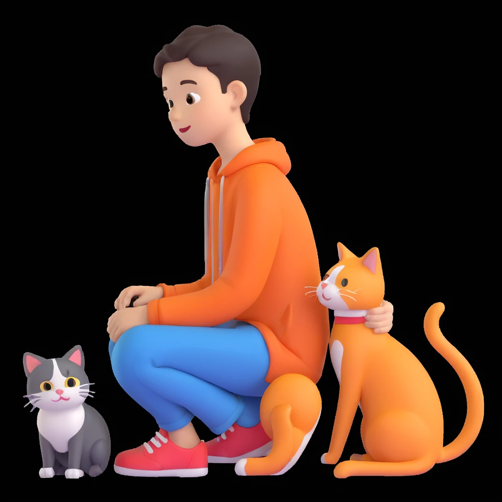 boy and cat pet emoji