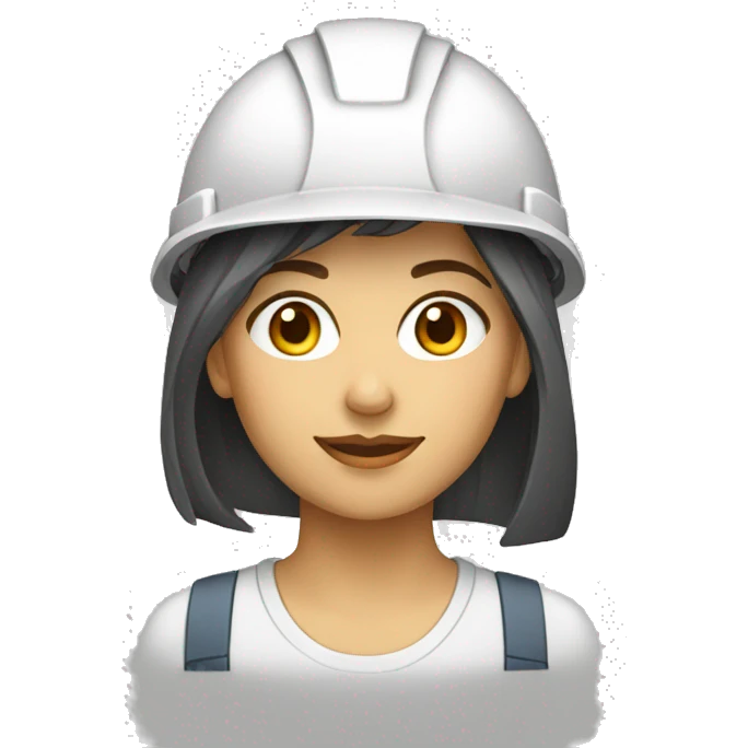 una arquitecta mujer con casco blanco de pie  emoji