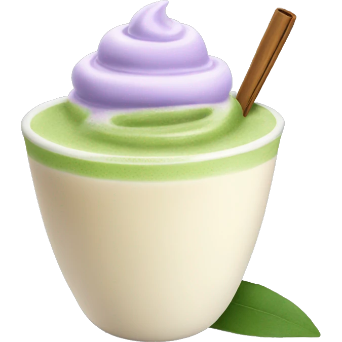 Matcha Latte with lavender flavour emoji