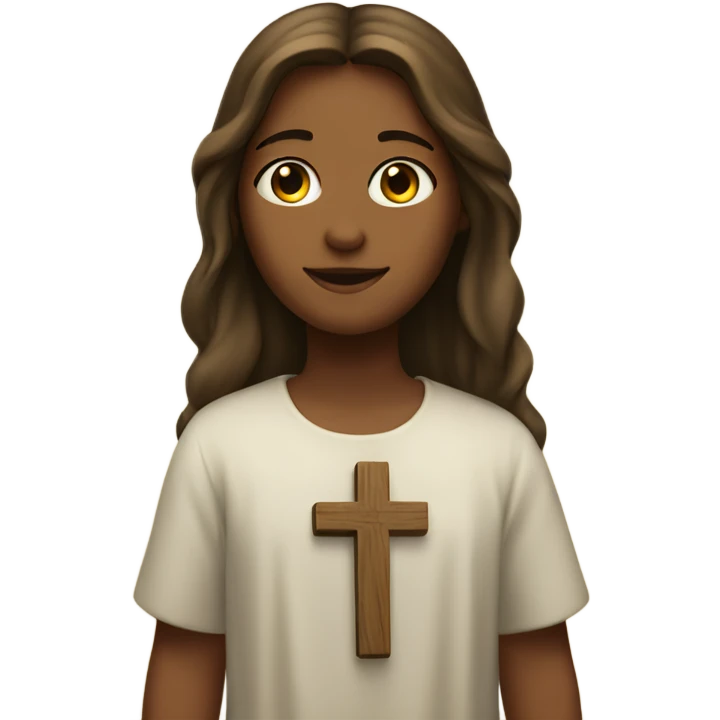 Girl  standing by Jesus emoji