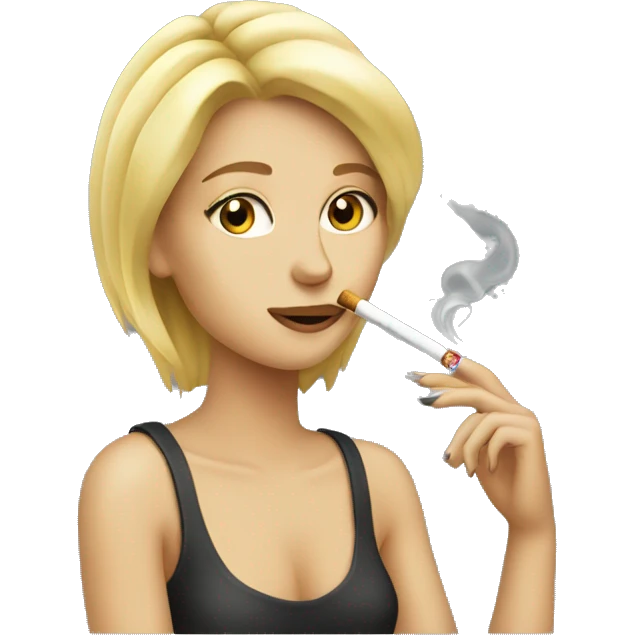 a blonde girl smoking a cig emoji
