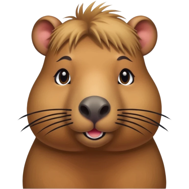 capybara with faka eye lashes and make up emoji