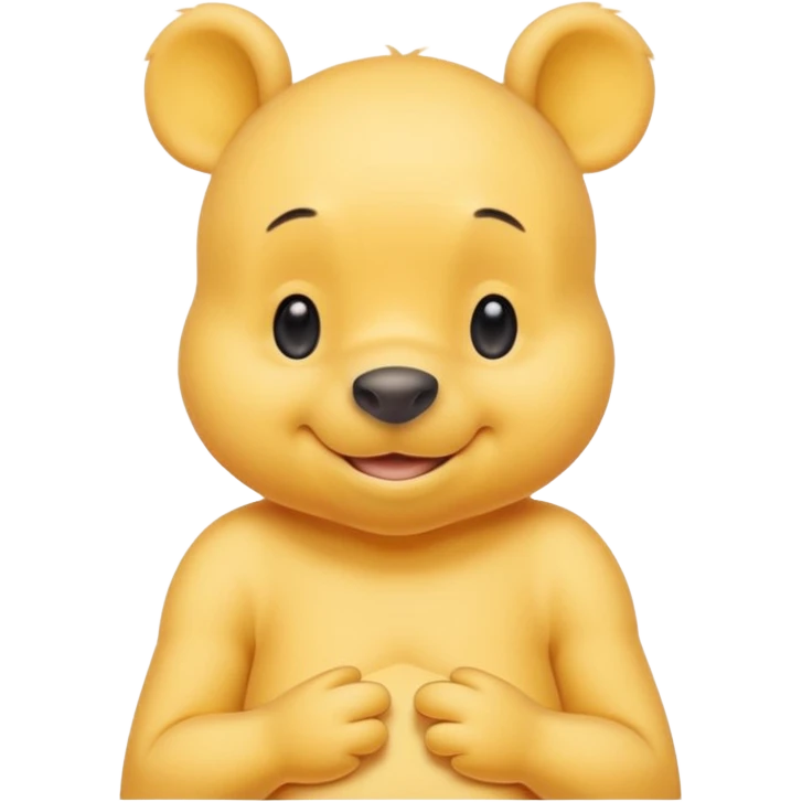 winee the pooh with yellow pastel skin cute and with no body no shirt only the head make itv bsmile emoji