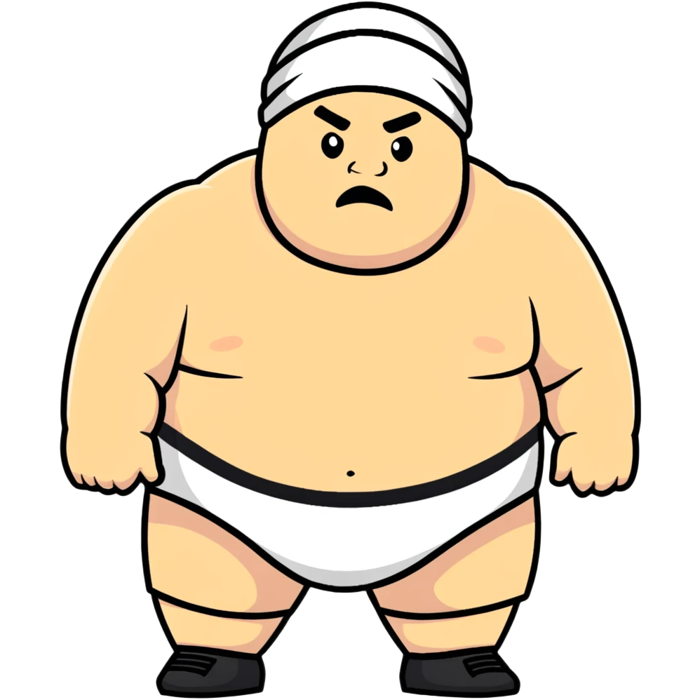 White skin fat guy with black durag in wrestling singlet emoji