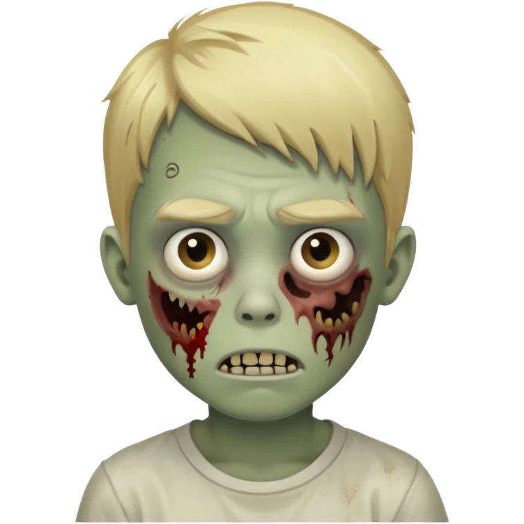 boy zombie with blonde hair no expressions Defined face emoji