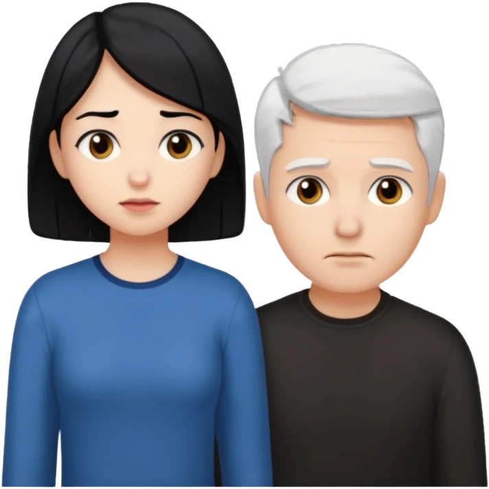 girl black hair ignore boy white hair emoji