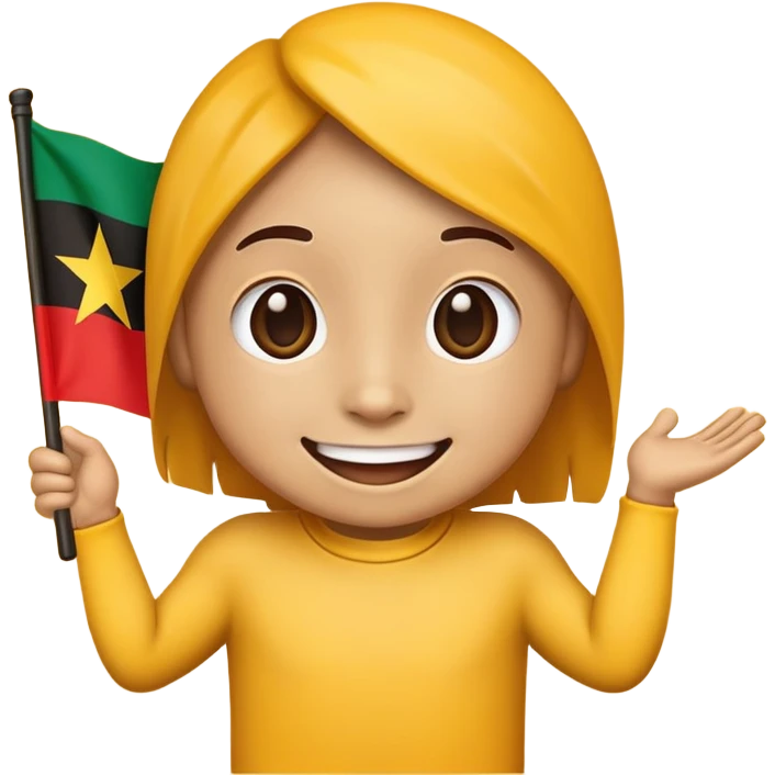 happy emoji with a ginée bissau flag in the back emoji