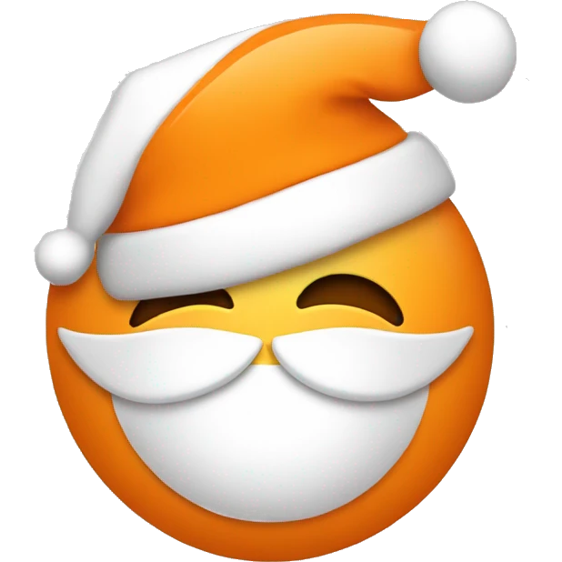 Orange and white care with Christmas hat emoji